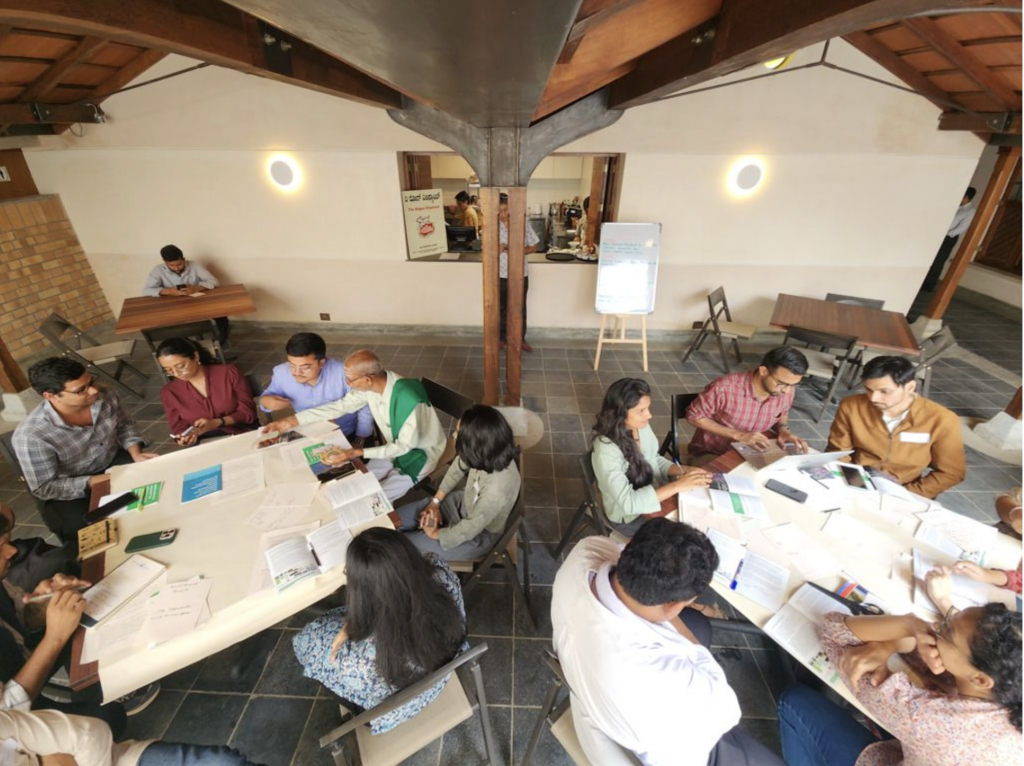 The group participating in making the Alternative Glossary were working in two groups, both separately reading and annotating the casebooklet and making the alternate glossary.